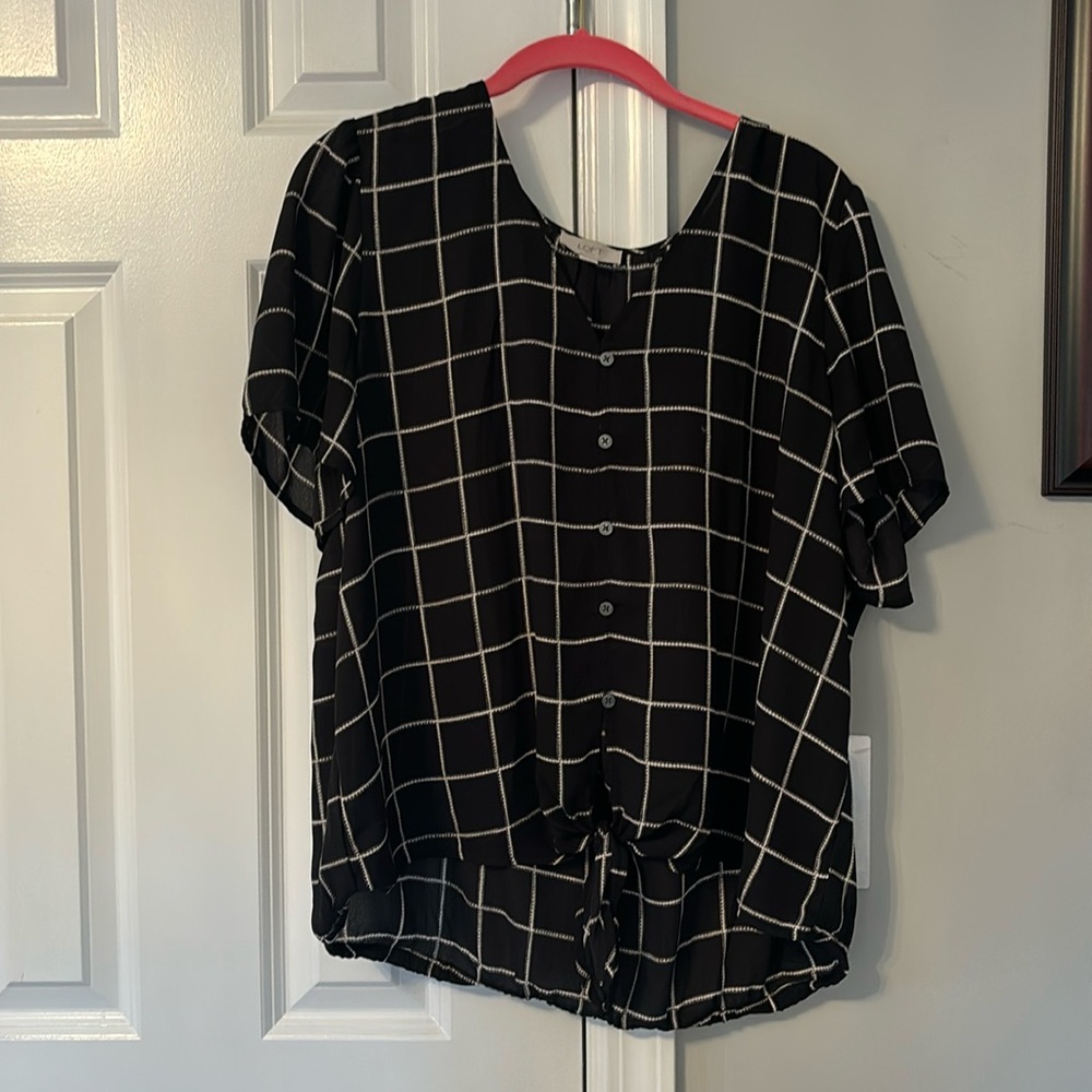 Black with white blouse